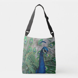 Peacock Crossbody Tote Bag