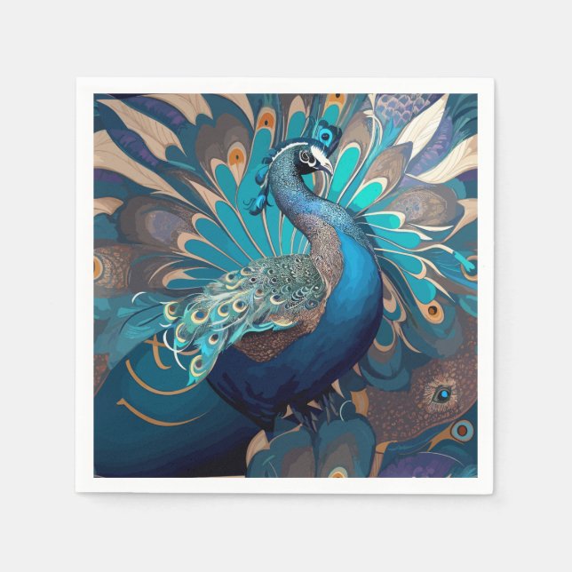 peacock design napkin (Front)