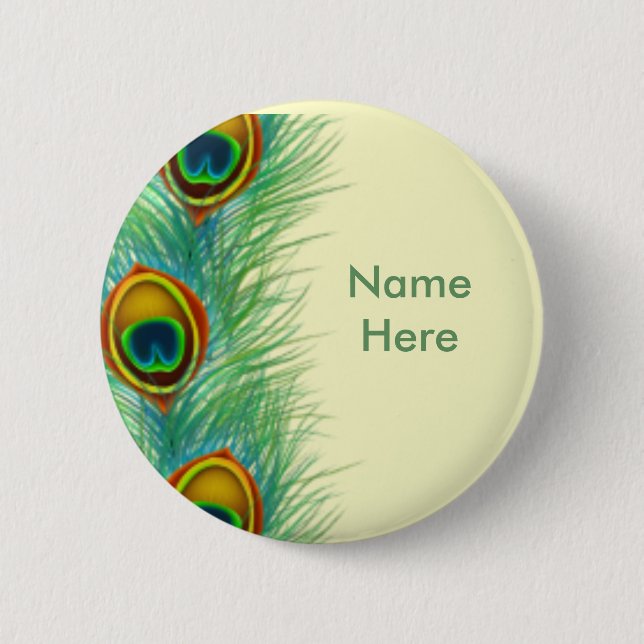 Peacock Design Personalized Gifts 2 Inch Round Button (Front)