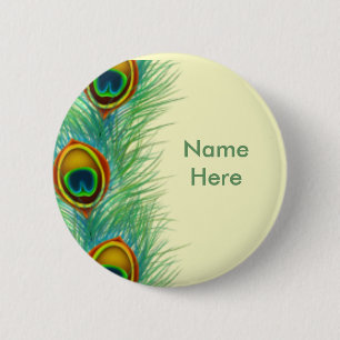 Peacock Design Personalized Gifts 2 Inch Round Button
