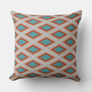 Peacock Diamonds Throw Pillow