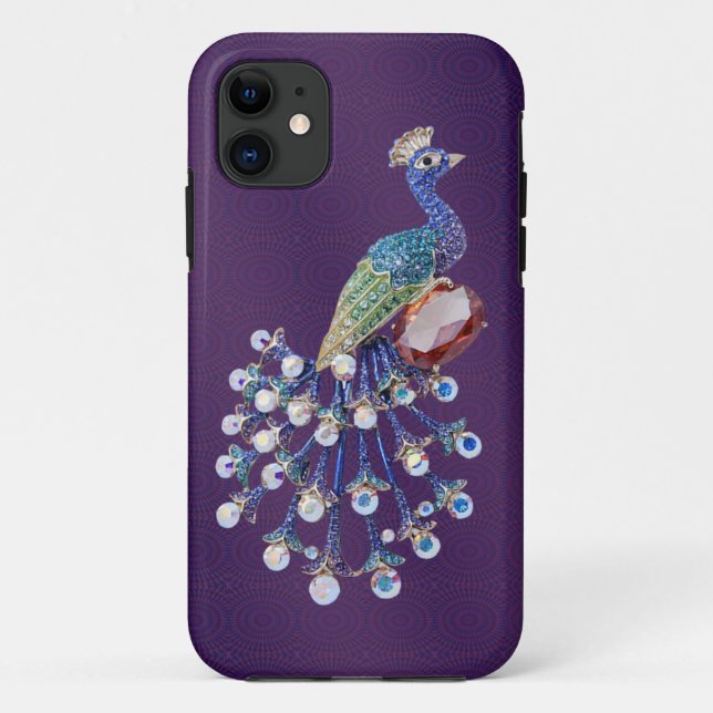 Peacock Digital Jewels Purple iPhone 5 Case (Back)