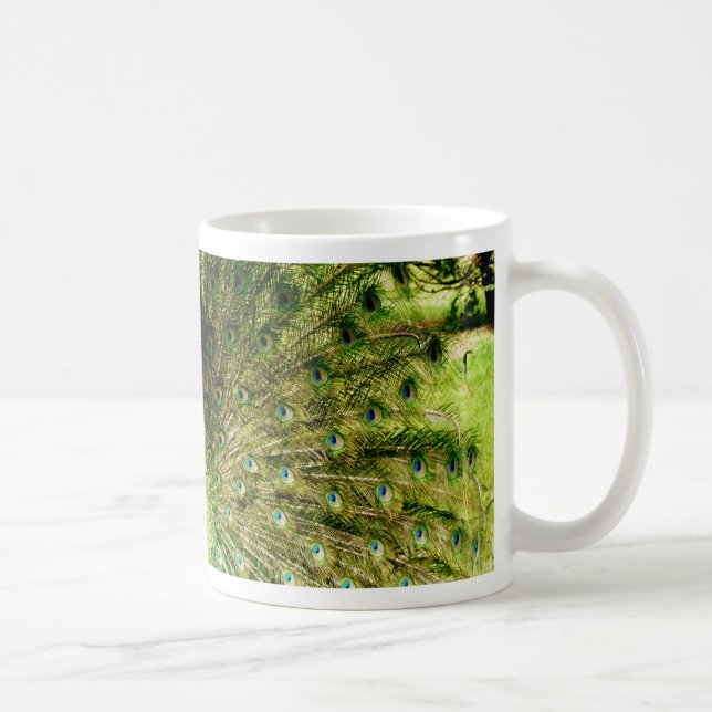 Peacock Display Colours Coffee Mug (Right)