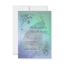 Peacock diy RSVP Card template