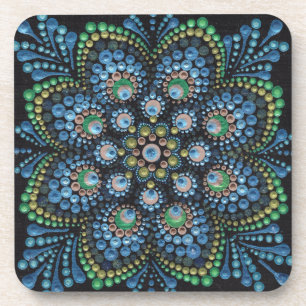 Peacock Dot Mandala Coaster