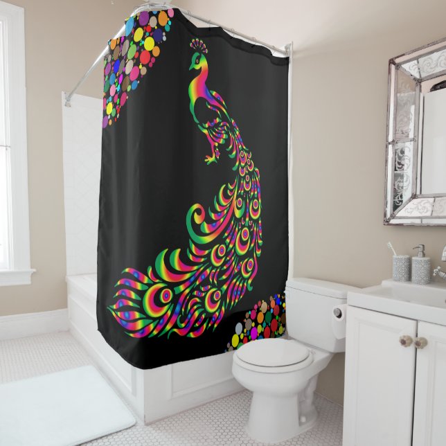 Peacock du rideau de douche (En situation)