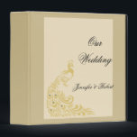 Peacock Elegance Art Deco Flair Wedding Album Binder<br><div class="desc">This beautiful design, called Peacock Elegance with an Art Deco flair Wedding, would be a dramatic way to set the tone for your modern but elegant wedding or event. The background is cream with art deco frame accents and peacock feathers or peacocks. This set has invitations, save the date cards,...</div>