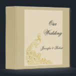 Peacock Elegance Art Deco Flair Wedding Album Binder<br><div class="desc">This beautiful design, called Peacock Elegance with an Art Deco flair Wedding, would be a dramatic way to set the tone for your modern but elegant wedding or event. The background is cream with art deco frame accents and peacock feathers or peacocks. This set has invitations, save the date cards,...</div>