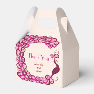 Peacock Elegance Vintage Thank You Wedding Favor Box