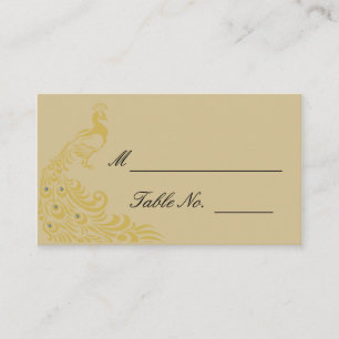 Peacock Elegance with an Art Deco Flair Place Card