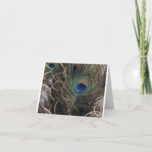 Peacock Elegance Wooden Jewellery Keepsake Box Thank You Card