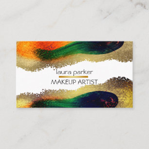 Peacock Elegant Abstract Gold Glitter Modern  Busi Business Card