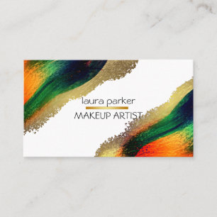 Peacock Elegant Abstract Gold Glitter Modern  Busi Business Card