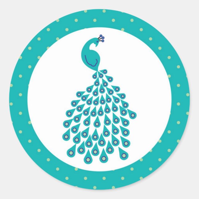 Peacock Envelope Seal Sticker (Front)