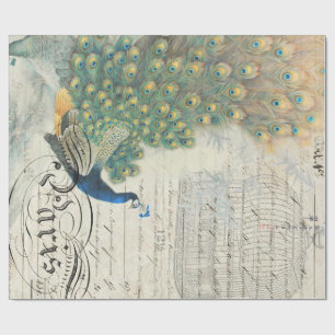 Peacock Ephemera Decoupage Paper
