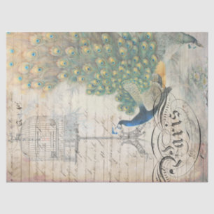 Peacock Ephemera Decoupage Paper Right