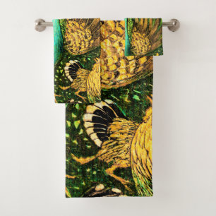 Peacock et poulets Art nouveau néerlandais