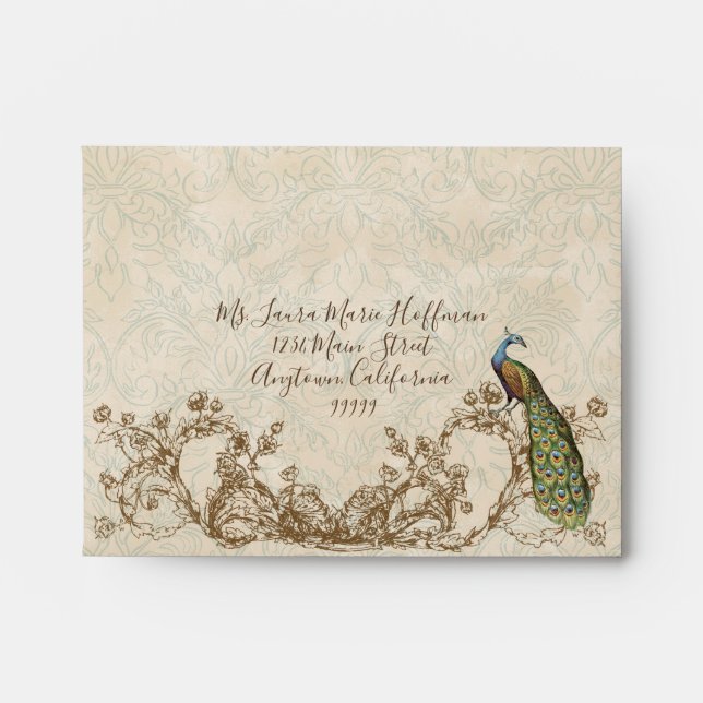 Peacock & Etchings vintages, Enveloppes Mariages (Devant)