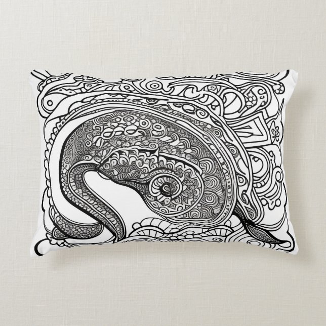 Peacock Face Accent Pillow (Front)