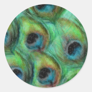 Peacock Fantasy Set 1114 Classic Round Sticker