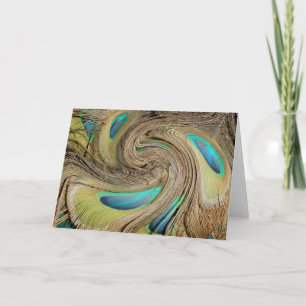 Peacock Feather Abstract #6 Note Card