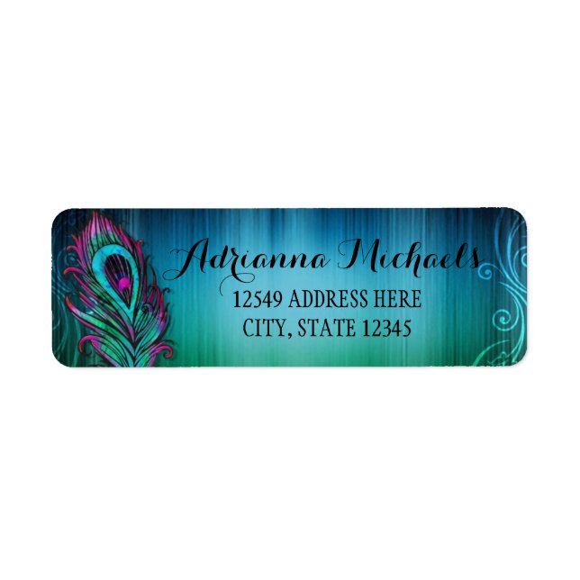 Peacock Feather Address Label (Front)