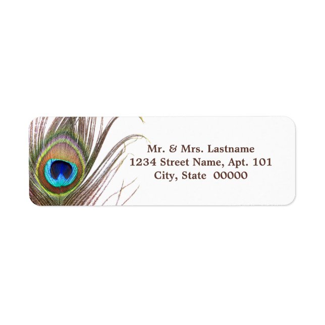 Peacock Feather Address Labels (Front)