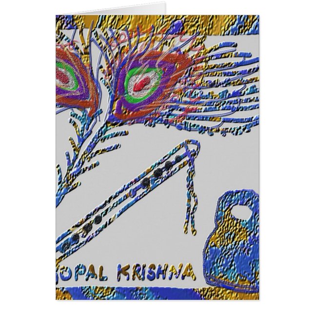 Peacock Feather and Flute - Hare Krishna (Front)