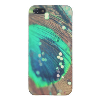 Peacock Feather and Glitter iPhone Case