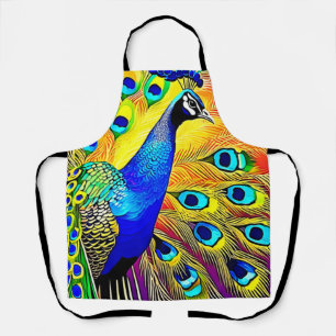 Peacock Feather Art Apron