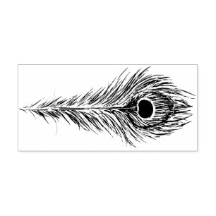 Peacock Feather Art Peacocks Feathers Artwork      Self-inking Stamp