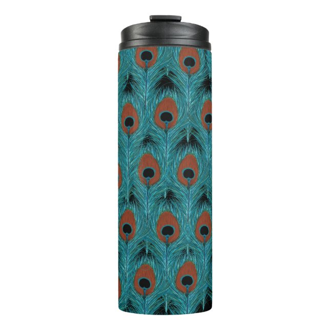 Peacock Feather Art Peacocks Feathers Artwork      Thermal Tumbler (Front)