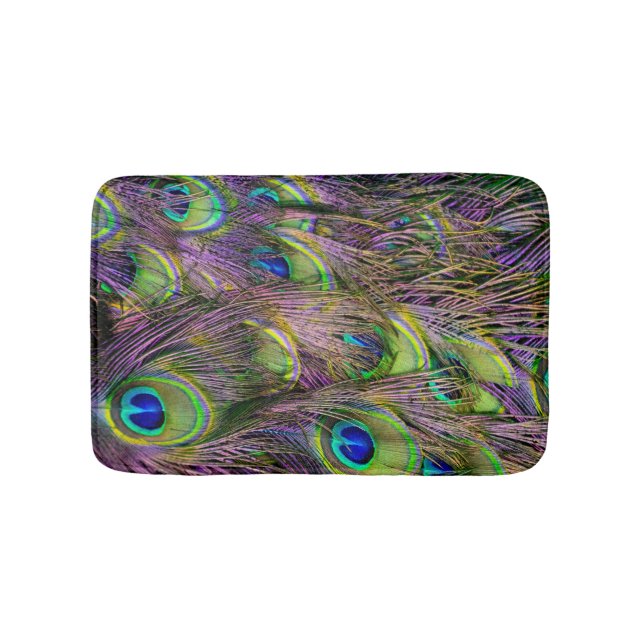 Peacock Feather  Bath Mat (Front)