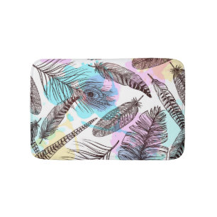 Peacock Feather Bath Mat