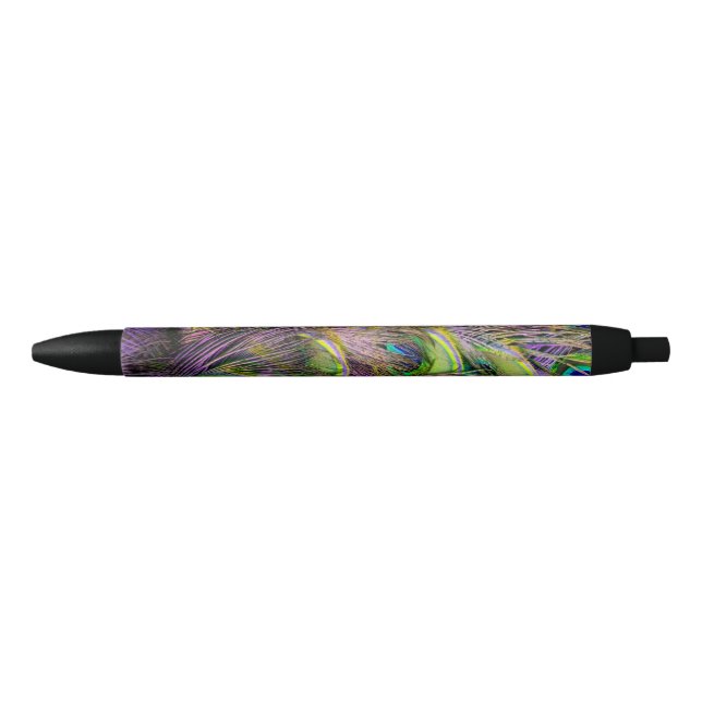 Peacock Feather  Black Ink Pen (Front)