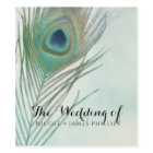 Peacock Feather Boho Chic Watercolor Custom Wine