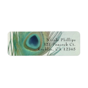 Peacock Feather Boho Chic Watercolor Invitation