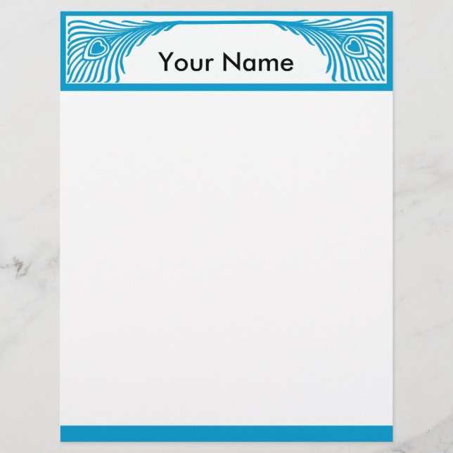 Peacock Feather  Border Customizable (Front)
