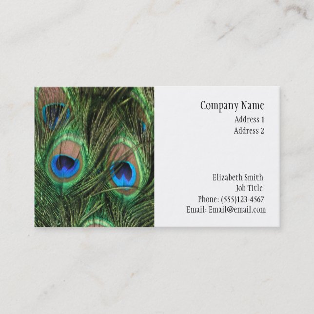 Peacock Feather Buiness Card (Front)