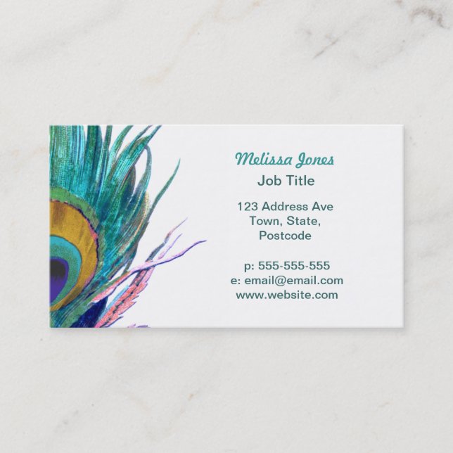 Peacock feather business card (Front)