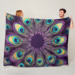 Peacock Feather Business Card Purple Fleece Blanket<br><div class="desc">Business Card Designs by Umua. Printed and shipped by Zazzle or their affiliates.</div>