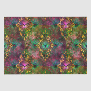 Peacock feather butterfly victorian elegant purple tissue paper
