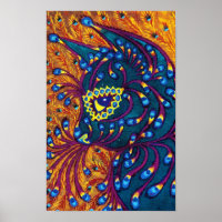 Peacock Feather Cat, Louis Wain