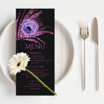 Peacock Feather Chic Glitter Pink Bat Mitzvah Menu<br><div class="desc">This design features an elegant pink glitter peacock feather on a black background with your Bat Mitzvah Menu information below. Personalize by editing the text in the text boxes. Designed for you by Evco Studio www.zazzle.com/store/evcostudio #mitzvah #batmitzvah #eventplanner #mazeltov #jewish #mitzvahswag #party #jewishlife #wedding #kosher #mitzvahlife #corporateevents #mitzvahparty #partyplanner #partyplanning...</div>