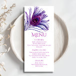 Peacock Feather Chic Glitter Purple Bat Mitzvah Menu<br><div class="desc">This design features an elegant pink and purple glitter peacock feather on a white background with your Bat Mitzvah Menu information below. Personalize by editing the text in the text boxes. Designed for you by Evco Studio www.zazzle.com/store/evcostudio #mitzvah #batmitzvah #eventplanner #mazeltov #jewish #mitzvahswag #party #jewishlife #wedding #kosher #mitzvahlife #corporateevents #mitzvahparty...</div>