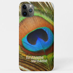 Peacock Feather Custom Name iPhone 11 Pro Max Case