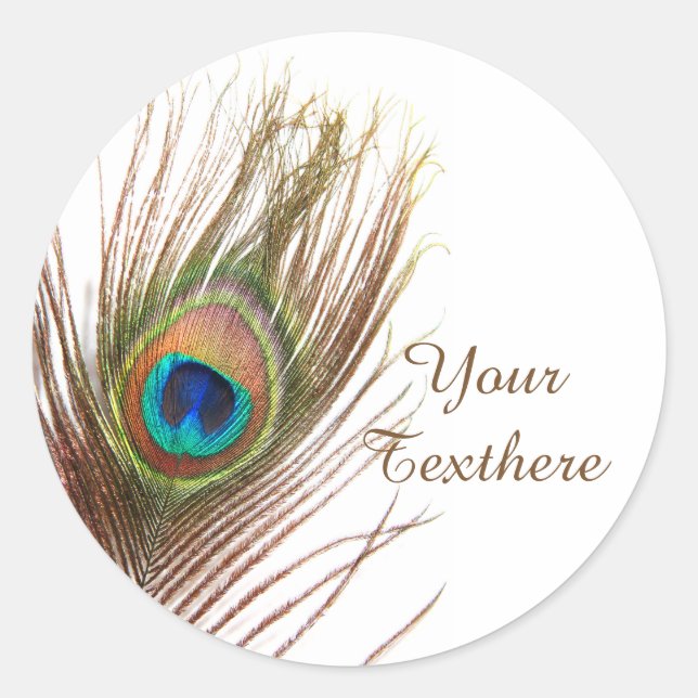 Peacock Feather Custom Stickers (Front)
