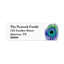 Peacock Feather Customizable address labels