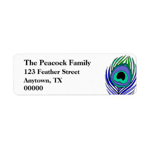 Peacock Feather Customizable address labels