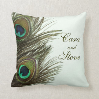 Peacock Feather Customizable Pillow